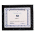 Black Marble Certificate Holder Plaque w/Recessed Area Under Plexiglass (Slide-In Opening)